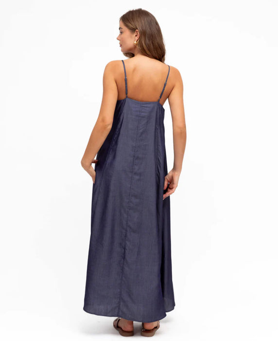 Indigo Plain Maxi Dress