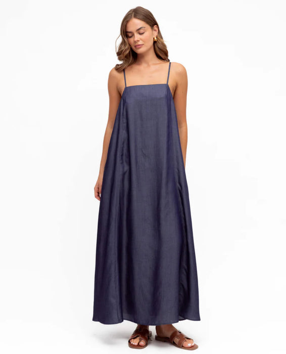 Indigo Plain Maxi Dress