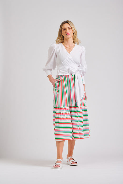 The Nina Skirt - Holiday Stripe