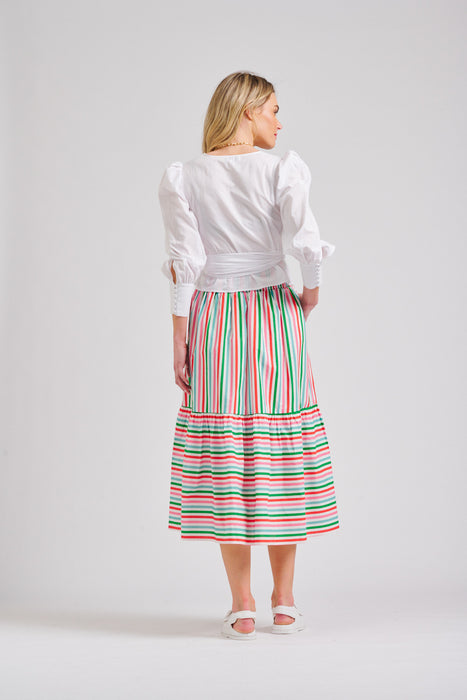 The Nina Skirt - Holiday Stripe