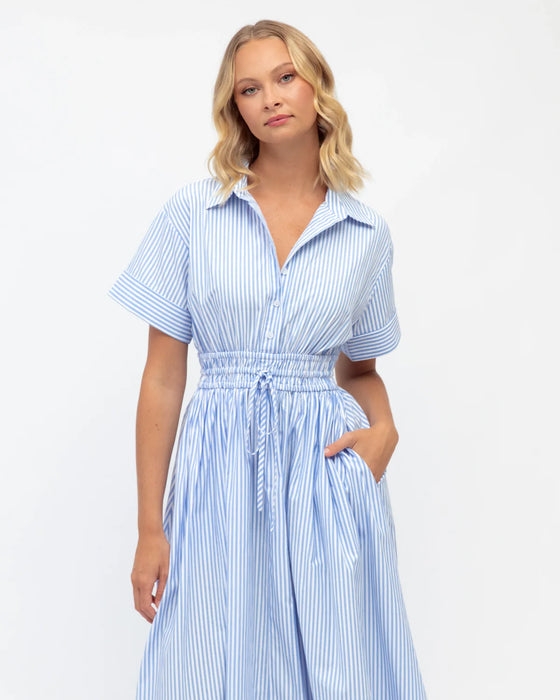 Ruched Collared Maxi