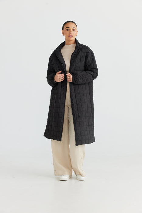 Nova Longline Puffer - Black